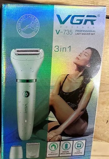 Жіночий епілятор 3 в 1 VGR V-735 акумуляторний зелений - фото 5
