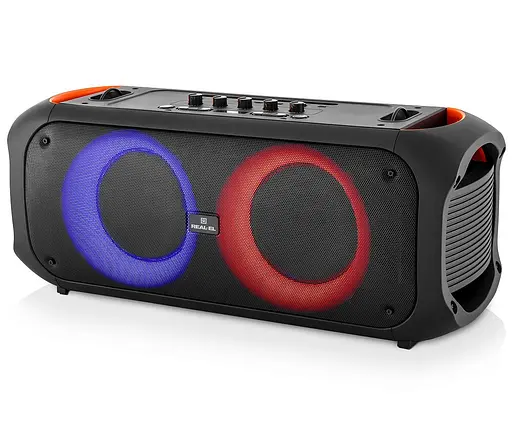 Портативная колонка Real-El X795 Boombox 70W Bluetooth, Echo Karaoke, TWS, RGB, Black - фото 6