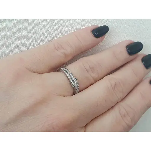 Серебряное кольцо Агни Дорожка с фианитами. 1878/9Р-CZ белый 18 - фото 2