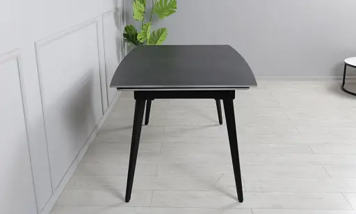 Стол Люкс черный мат 1400/2000х900х760 черные ноги - фото 4