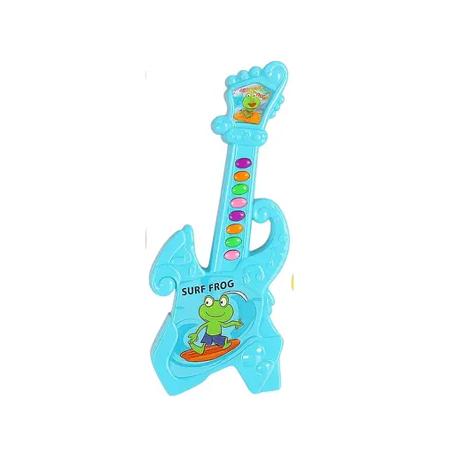 Игрушечная гитара 1011 B-1 — 2 музыкальных режима, 8 кнопок, на батарейках, голубой