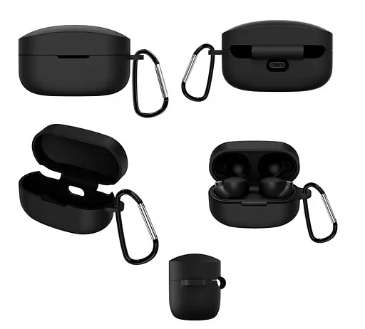 Чехол-накладка DK Silicone Candy Friendly с карабином для Sony WF-1000XM4 (black) - фото 6