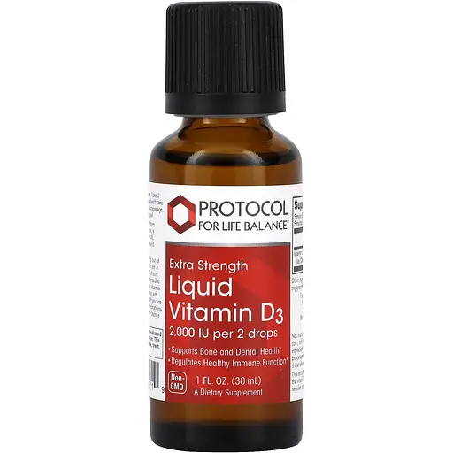 Вітамін D3 Protocol for Life Balance Liquid Vitamin D3 підвищена сила 2000 МО 30 мл