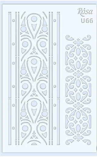 Трафарет багаторазовий універсальний №U66 серія Ажур 13х20 прозорий 0,5мм Rosa TALENT - фото 1
