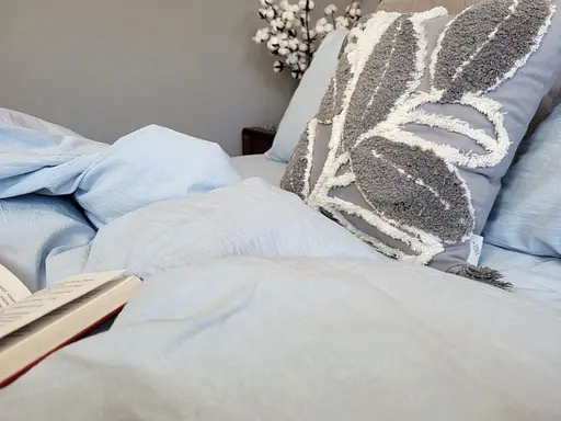 Комплект постельного белья из вареного хлопка светло-голубой Sky Blue, Washed Cotton - фото 2