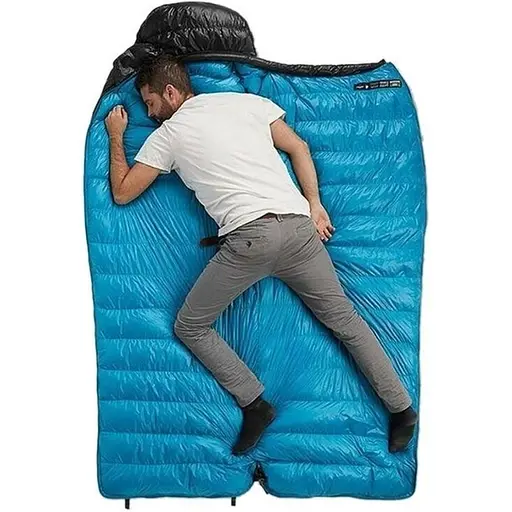 Спальник с натуральным пухом Naturehike CW400 NH18C400-D, р-р M, черно-голубой - фото 5