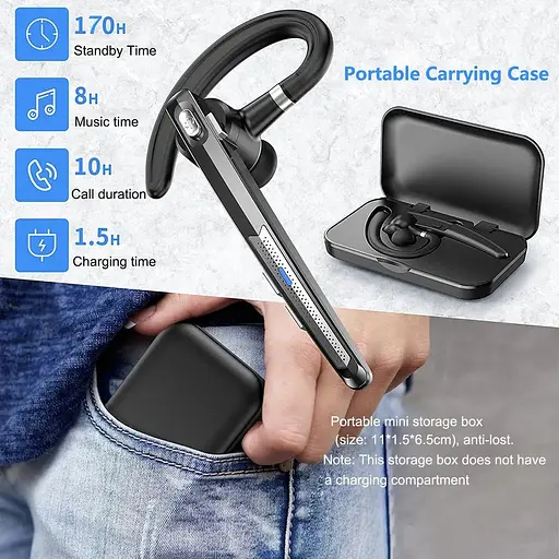 Бездротова Bluetooth-гарнітура HSP-B6 PRO з кнопками керування шумозаглушенням Бізнес-гарнітура - фото 6