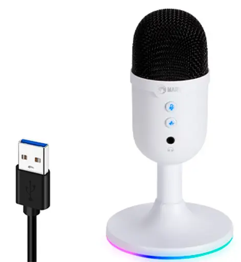 Мікрофон Marvo MIC-06 USB RGB Gaming Білий - фото 5