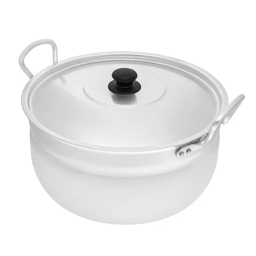 Каструля сферична матова алюмінієва з кришкою та двома металевими ручками 1.6 л, Interos Сірий 86212 - фото 1