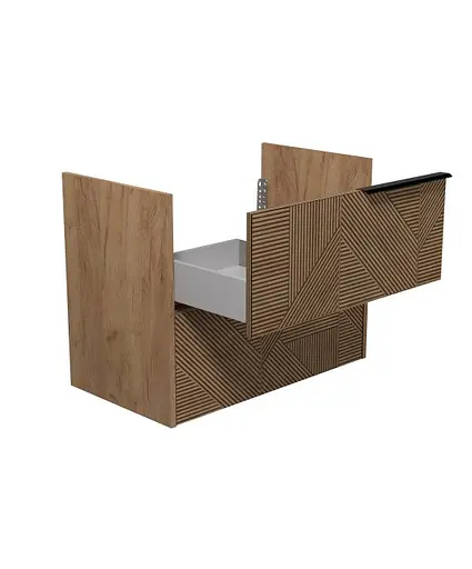 Тумба Мойдодир Cubic 80-A підвісна під умивальник дуб обпалений - фото 2