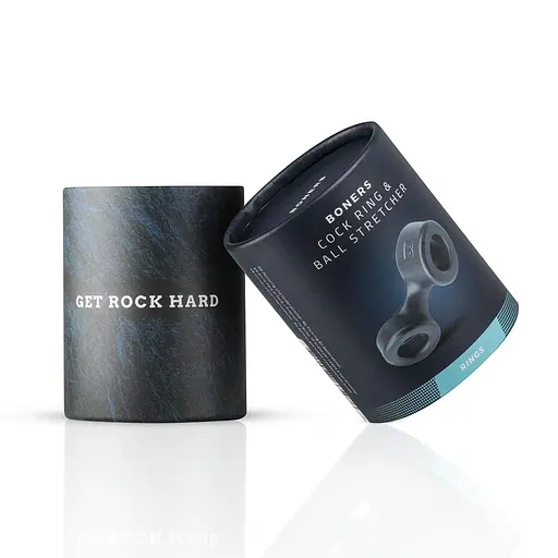 Ерекційне кільце Boners Cock Ring And Ball Stretcher Grey - фото 2