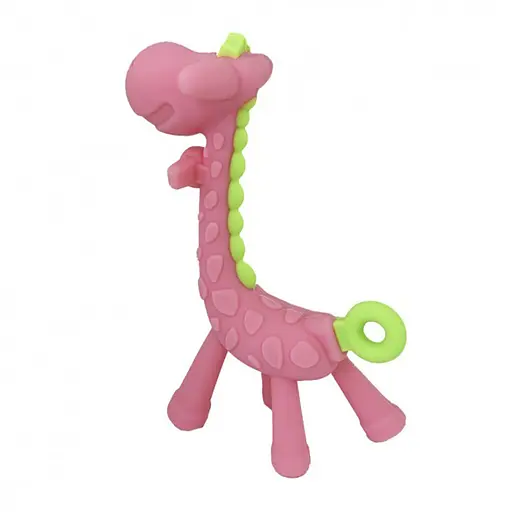 Силиконовый прорезыватель "Жираф" Mega Zayka MGZ-0423(Pink) без футляра - фото 2