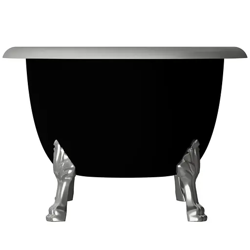 Ванна отдельностоящая матовая Amdcon Olmpa 180x90 черная из литого камня серебряные ножки OLMPA_180_nzhk-s_BLACK_MAT Черный матовый - фото 9