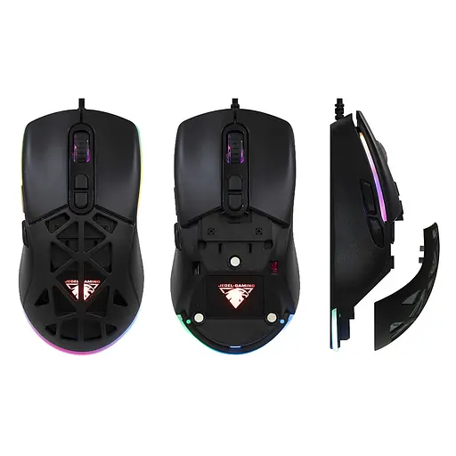 Проводная мышь Jedel GM1390 игровая с RGB подсветкой и сменной магнитной панелью черный - фото 4