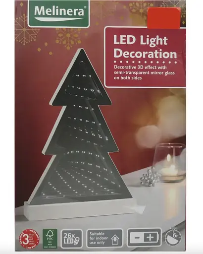 3D Ялинка Melinera на батарейках Led підсвічування дзеркальна поверхня - фото 2