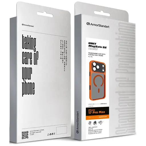 Чохол до мобільного телефона Armorstandart Unit-C MagCase SE Apple iPhone 17 Pro Max Orange Black (ARM86321) - фото 2