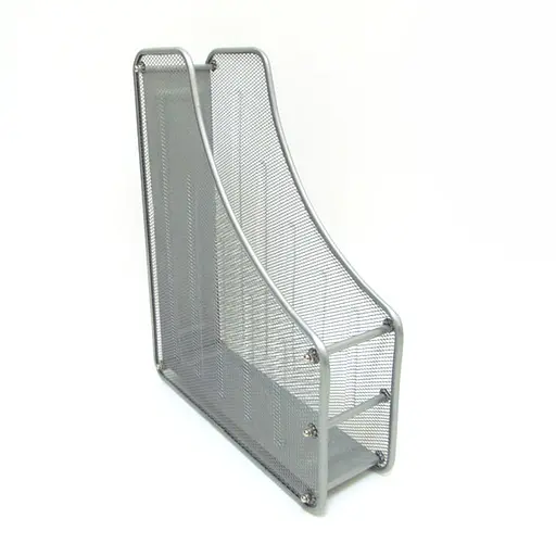 Лоток для бумаги металлический вертикальный, 1 секция, серебро