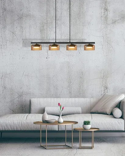 Підвісний світильник, люстра Goldlux 331311 Ofelia GX53 4x6W 4000K 660Lm IP20 бурштиновий - фото 3