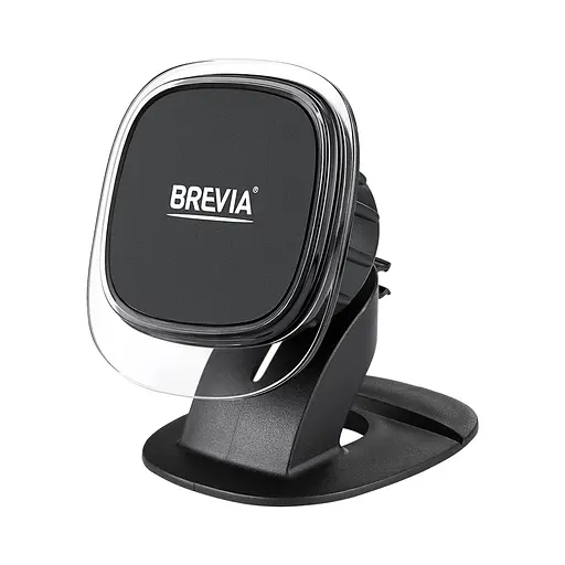 Тримач телефону автомобільний Brevia Dash СrystalMag на панель приладів, 4 магніти, чорний(48540) - фото 1