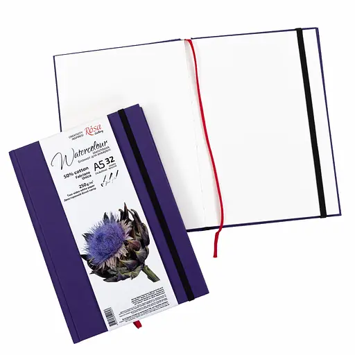 Блокнот для акварели Unica by Fabriano А5 250г/м2 32 л бумага белая Фиолетовая ROSA Gallery - фото 3