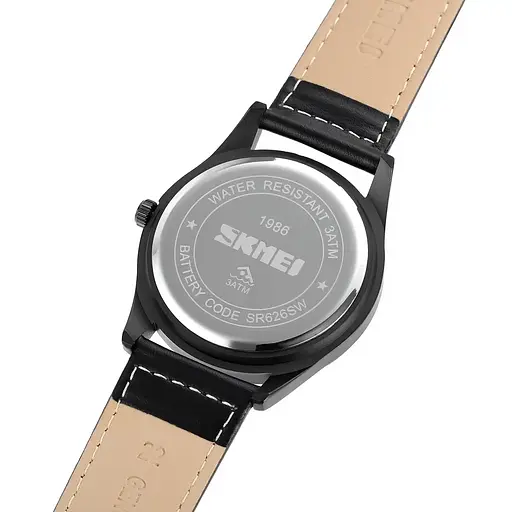 Годинник чоловічий класичний Skmei 1986 (Чорні із сріблястим циферблатом) - фото 7