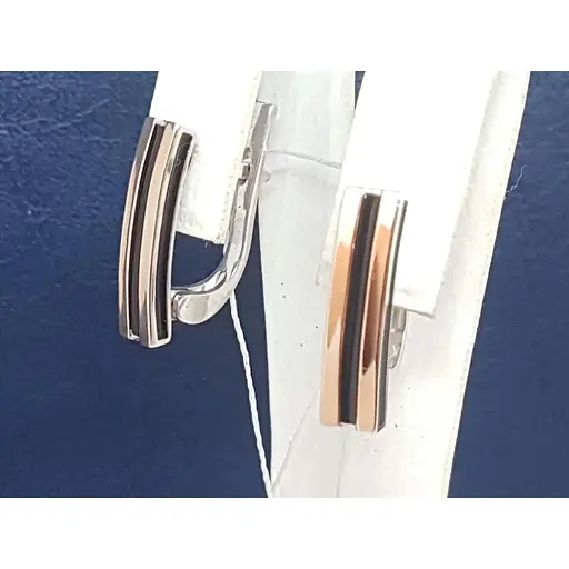 Серебряные серьги Полина с эмалью и позолотой. НЕАПОЛЬ - фото 3