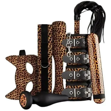 Набір BDSM аксесуарів Panthra Gato Set 8 шт. леопардовий
