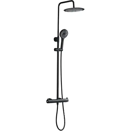 Душова система зовнішнього монтажу Nett з термостатом для душу SSB-24, Чорний - фото 1