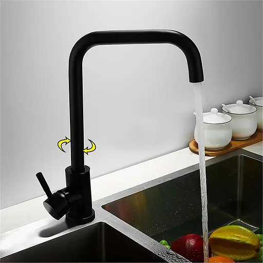 Кран змішувач ванна кімната кухонна раковина Чорний - фото 3