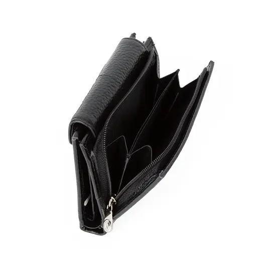 Гаманець жіночий шкіряний маленький Las Fernando 110-103 К чорний - фото 3