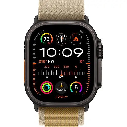 Смарт-часы Apple Watch Ultra 2 49mm Black Titanium Case with Tan Alpine Loop Small (MYTF3+MYQ03) [114896] - фото 2