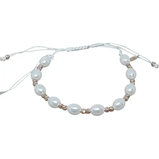 Браслет Favoritum из текстиля со вставками золота и жемчуга. 9237_1/Б