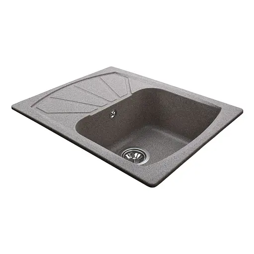 Гранітна мийка Globus Lux Tana мокко 650x500мм 000023500, Сірий - фото 4