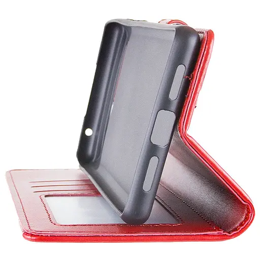 Кожаный чехол-книжка GETMAN Gallant (PU) для Motorola Moto E13 Красный - фото 3