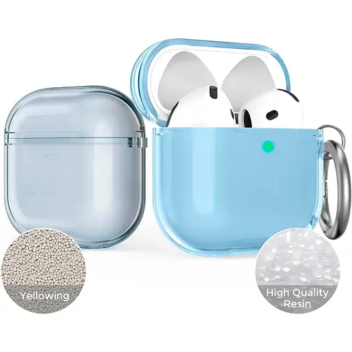 Чехол AhaStyle Transparent TPU Silicone Case для AirPods 4 Blue [133820] - фото 2