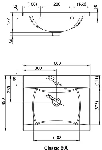 Умивальник Ravak Classic 600 XJD01160000, Білий - фото 2