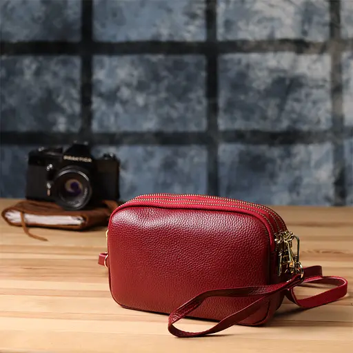 Сумка для женщин Vintage на три отделения из натуральной кожи 19х12х6.5 см sum0027533 - фото 10