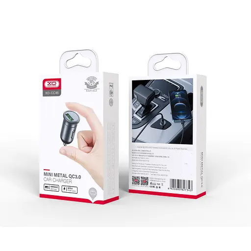 Автомобільний зарядний пристрій XO CC46 QC3.0 18W Сірий - фото 3