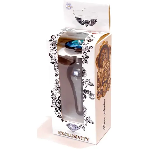Анальна пробка Boss Of Toys Boss Series - Jewellery Dark Silver Butt Plug Light Blue, BS6400058, Срібний / Голубой - фото 7