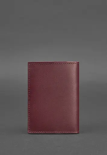 Кожаная обложка для паспорта и военного билета 1.2 бордовая Краст - фото 5