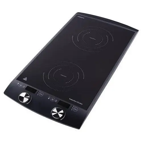 Настільна плита Ardesto ICS-B216 - 2 конфорки вертикал, індукція, 1300+1600Вт, таймер, чорна - фото 1