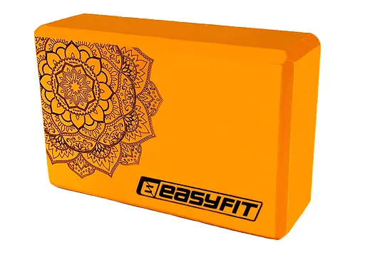 Блок для йоги EasyFit EVA с рисунком оранжевый (EF-1819-O) - фото 1