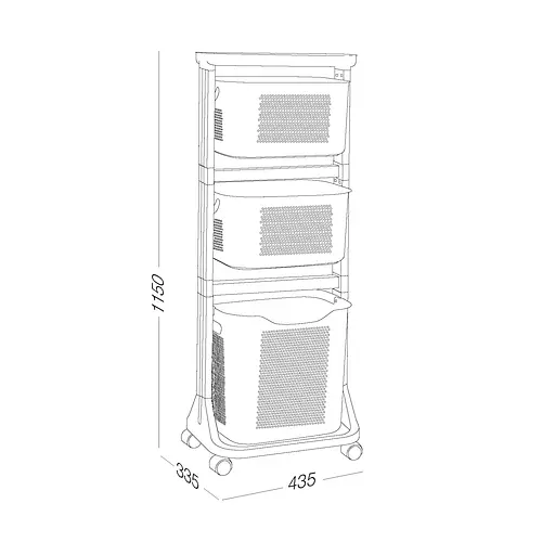 Уценка. Этажерка трехярусная с корзинами на колесах MVM, серая (FH-21 GRAY) - фото 8