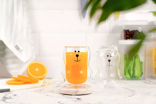 Набор чашек Ardesto Animals с крышкой с двойными стенками 300 мл х 2 шт. боросиликатное стекло прозрачное (AR2630BBR) - фото 4