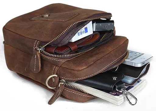 Вінтажна шкіряна сумка (чохол) Tiding 16.5х7х20 см sum0028246 - фото 3