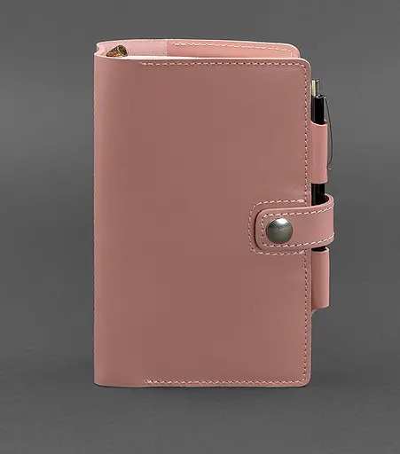 Жіночий шкіряний блокнот (Софт-бук) 4.0 рожевий - фото 1