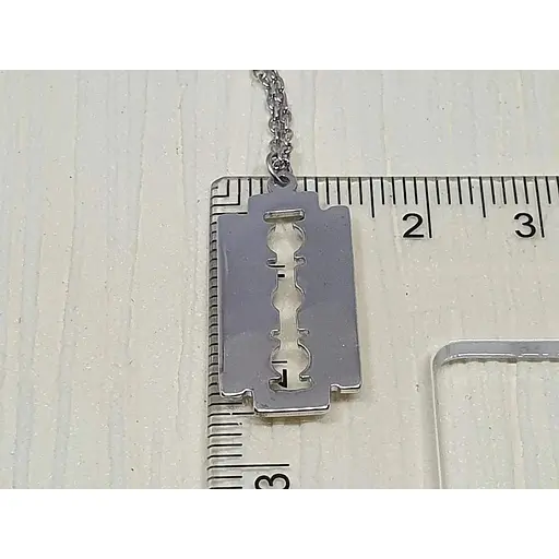 Срібне кольє Аметист Бритва 1232103 - фото 3