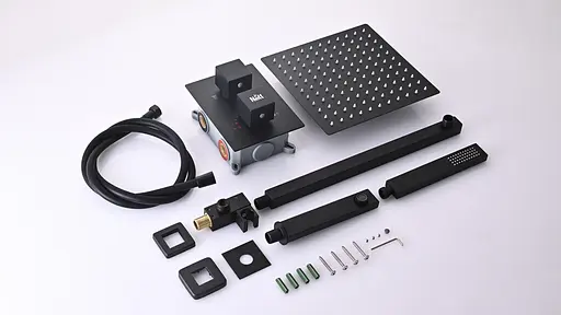 Душова система прихованого монтажу з термостатом із виливом Nett TSB-521, Чорний - фото 7