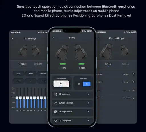 Смарт-часы с наушниками Lemfo Q10 силиконовый ремешок Black Black (18754) - фото 6