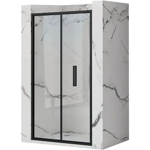 Душові двері Rea Rapid Fold 80 REA-K6418, прозорий, чорний - фото 1